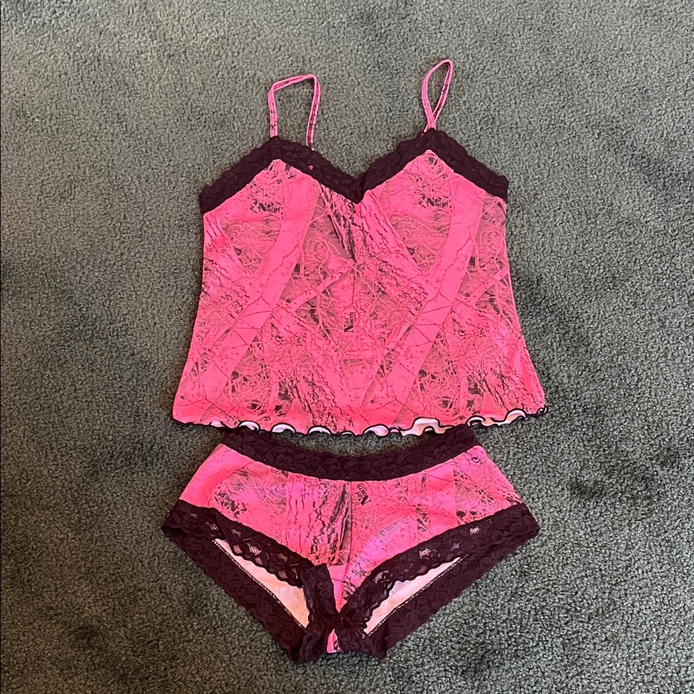Pink Camo lingerie set size small